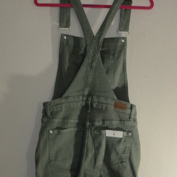 Judy Blue Weekend Ready Army Green Distressed Overall Skirt with Silver … - Picture 5 of 11